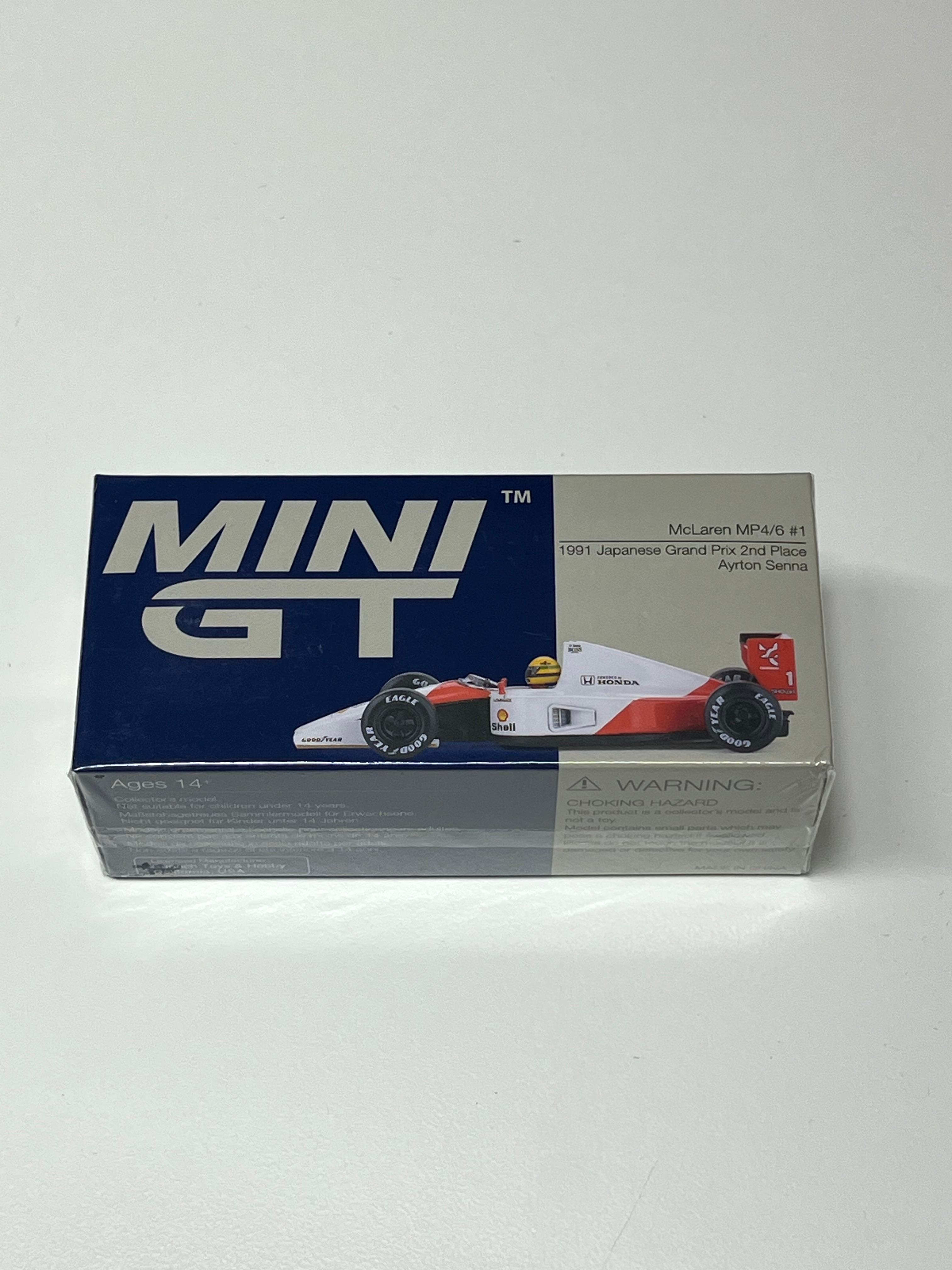 Mini GT #1120: McLaren MP4/6 #1 Ayrton Senna 1991 Japanese Grand Prix 2nd Place: Actual unit · Front 4