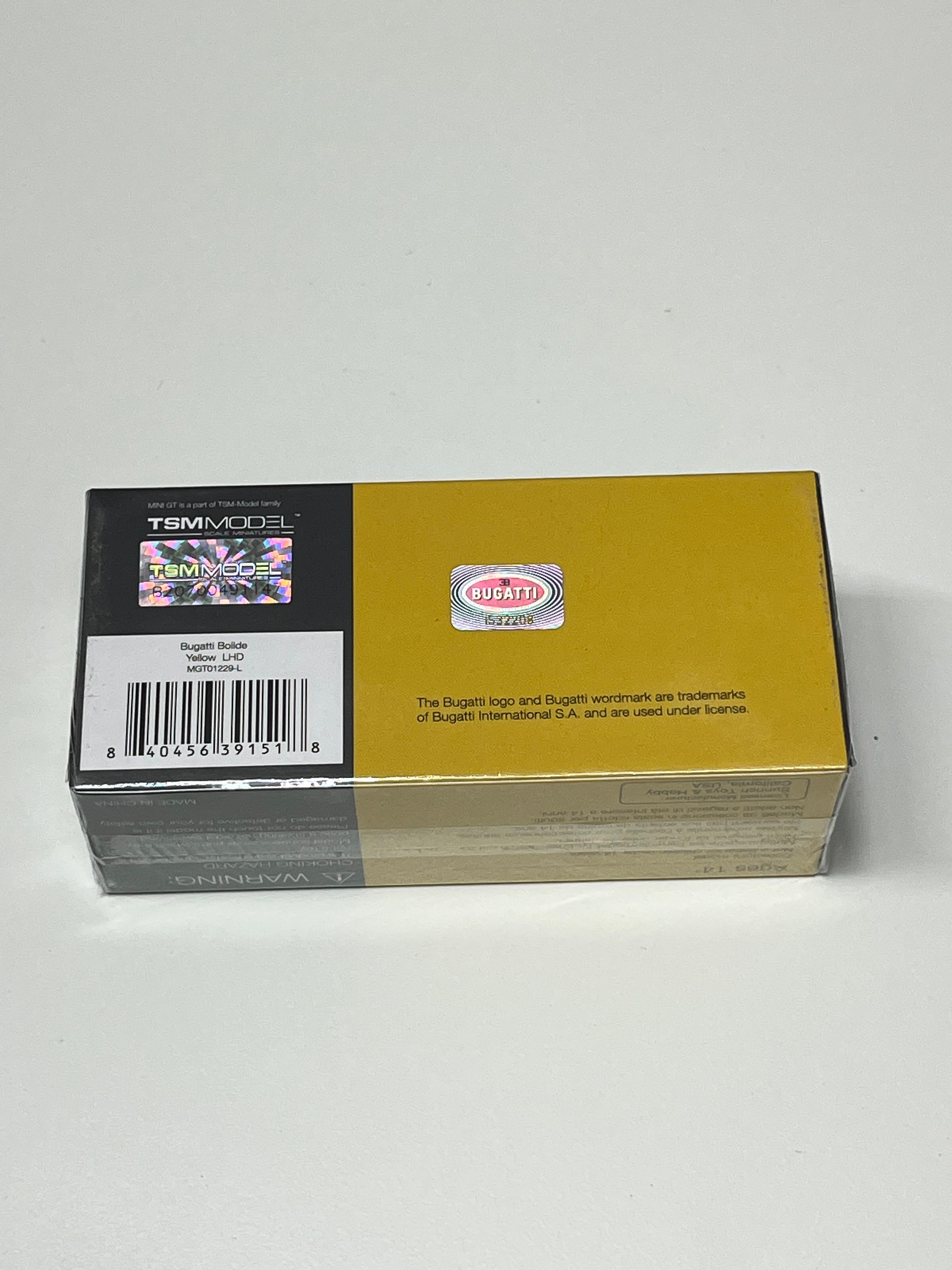 Mini GT #1229: Bugatti Bolide Yellow: Actual unit · Packaging 5