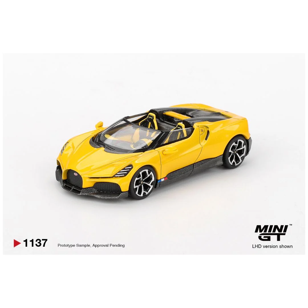 Mini GT Blister #1137: Bugatti W16 Mistral Yellow: Catalogue Image 2