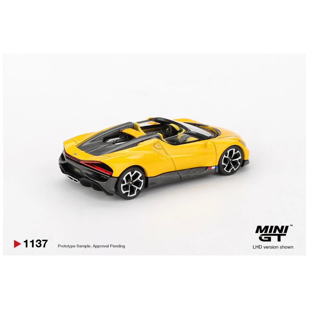 Mini GT Blister #1137: Bugatti W16 Mistral Yellow: Catalogue Image 3
